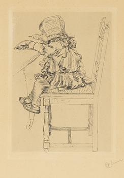 Carl Larsson, etching, 1894, signed in pencil.
