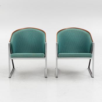 Jouko Järvisalo, a pair of "Mondi" armchairs, Inno Oy, Finland, 1980's.