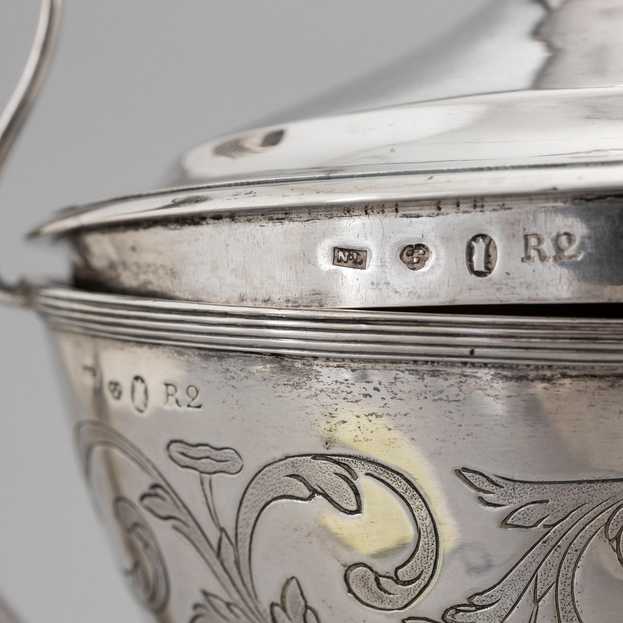 A Swedish late Gustavian Sugar Bowl, mark of Nils Limnelius, Stockholm 1799.