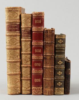 PARTI HANDSKRIFTER, 6 vol, bla "Receptbok", 1700-1800-tal.