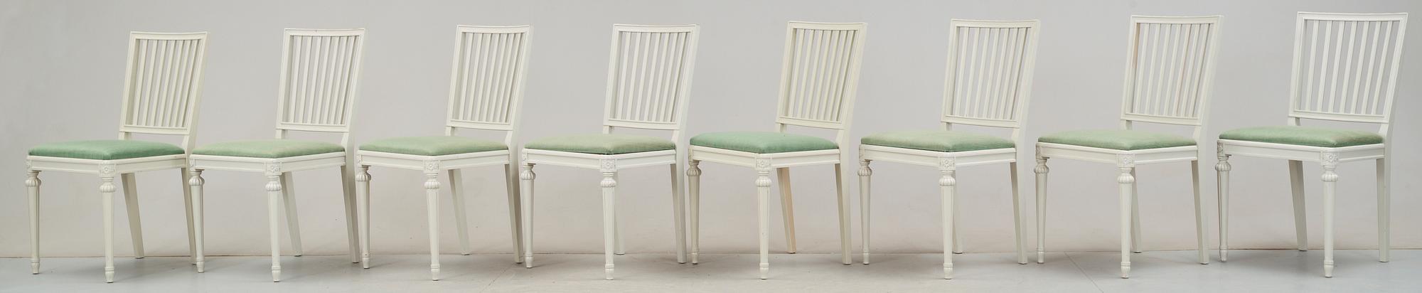 STOLAR, 8 st, gustaviansk stil, 1900-talets slut.