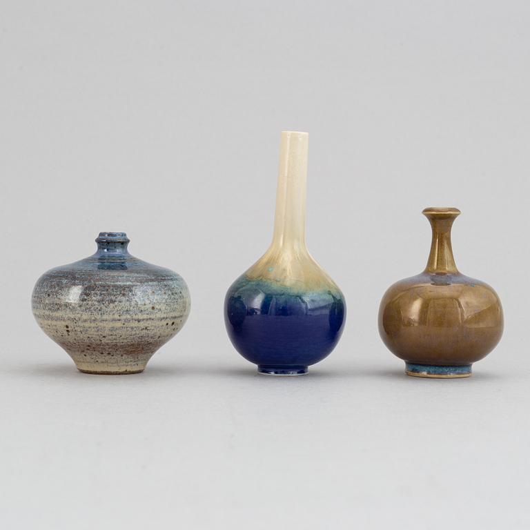 A set of seven stoneware vases, including Bertil Lundgren, Rörstrand, Klase Keramik, Gunnar Anderson and  Yngve Blixt.
