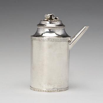 Erik Lemon, kaffekanna, silver, Uppsala 1782. Gustaviansk.