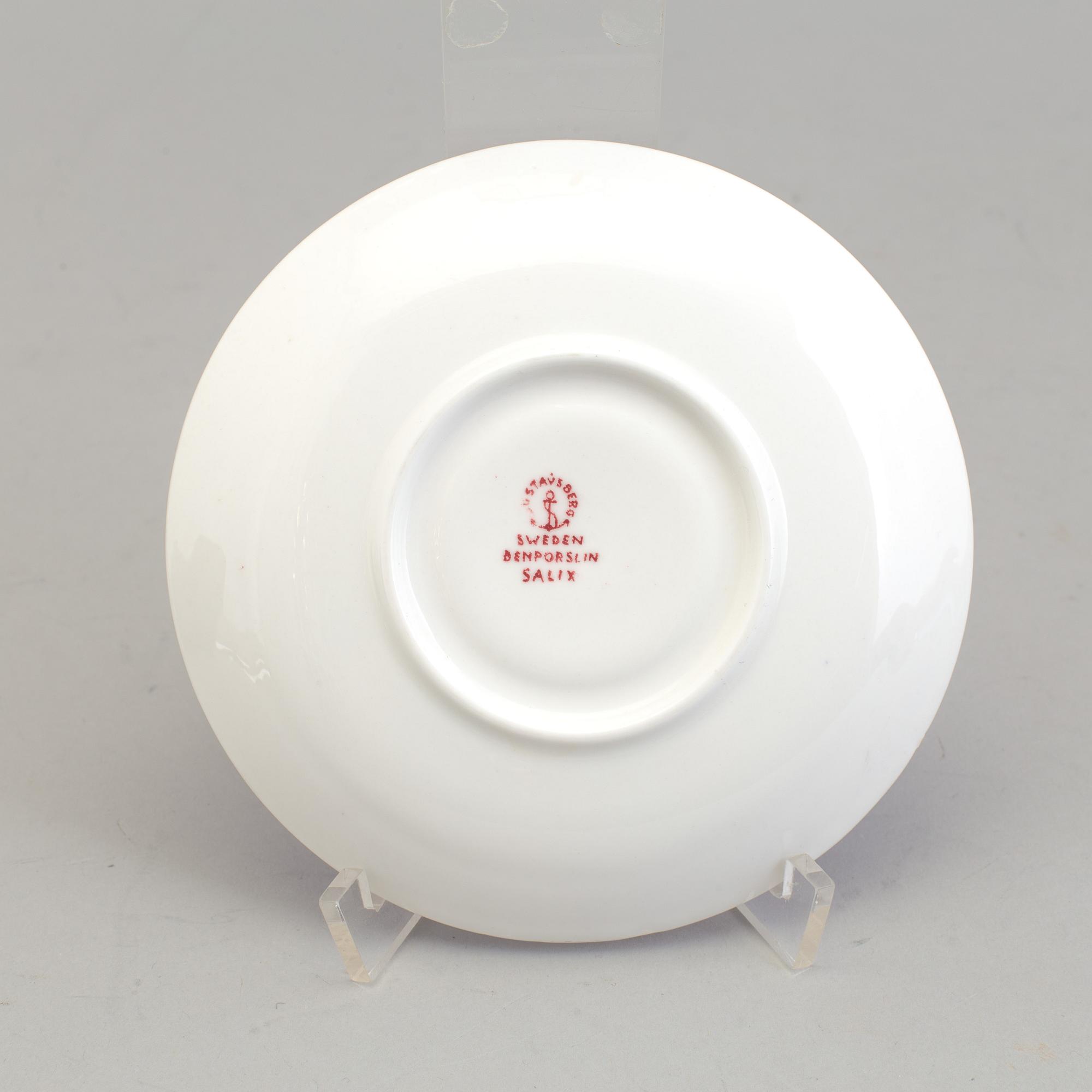 STIG LINDBERG, kaffeservis, 16 delar, benporslin, "Salix", Gustavsberg, 1960/60-tal.