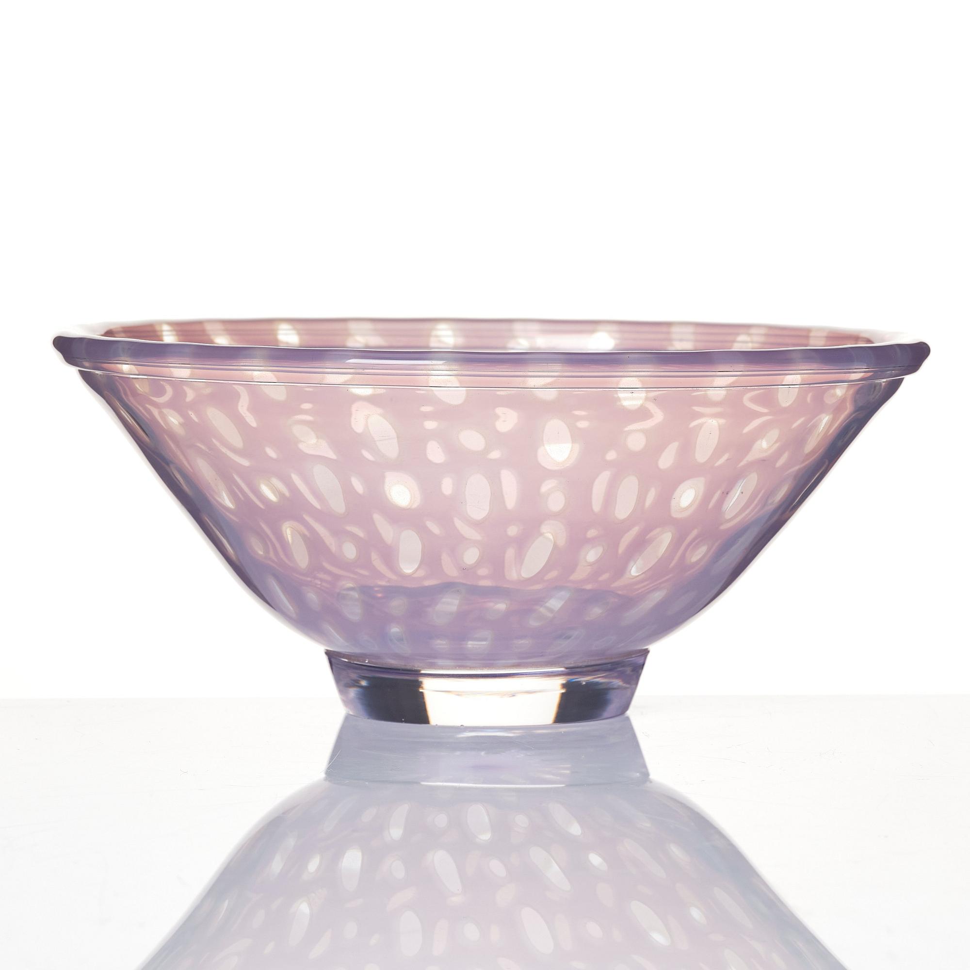 Edward Hald, a "slipgraal" glass bowl, Orrefors, Sweden ca 1955.