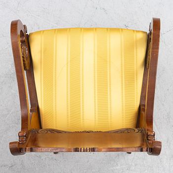 A pair of Russian/Baltic Empire mahogany armchairs, 1830's/40's.