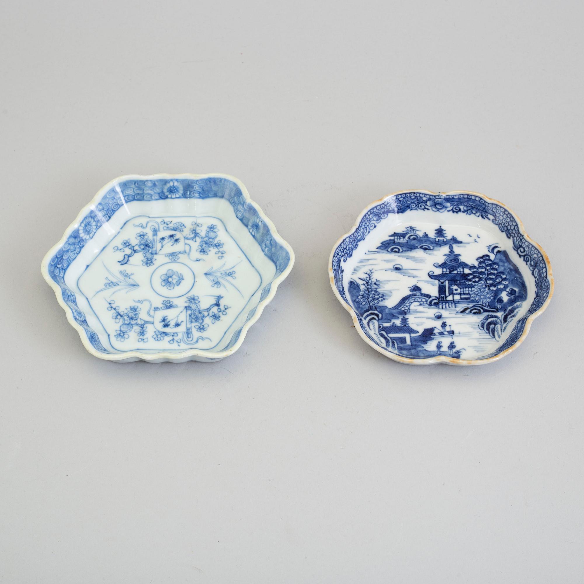 Two blue and white coasters, Qing dynasty, Qianlong (1736-95).