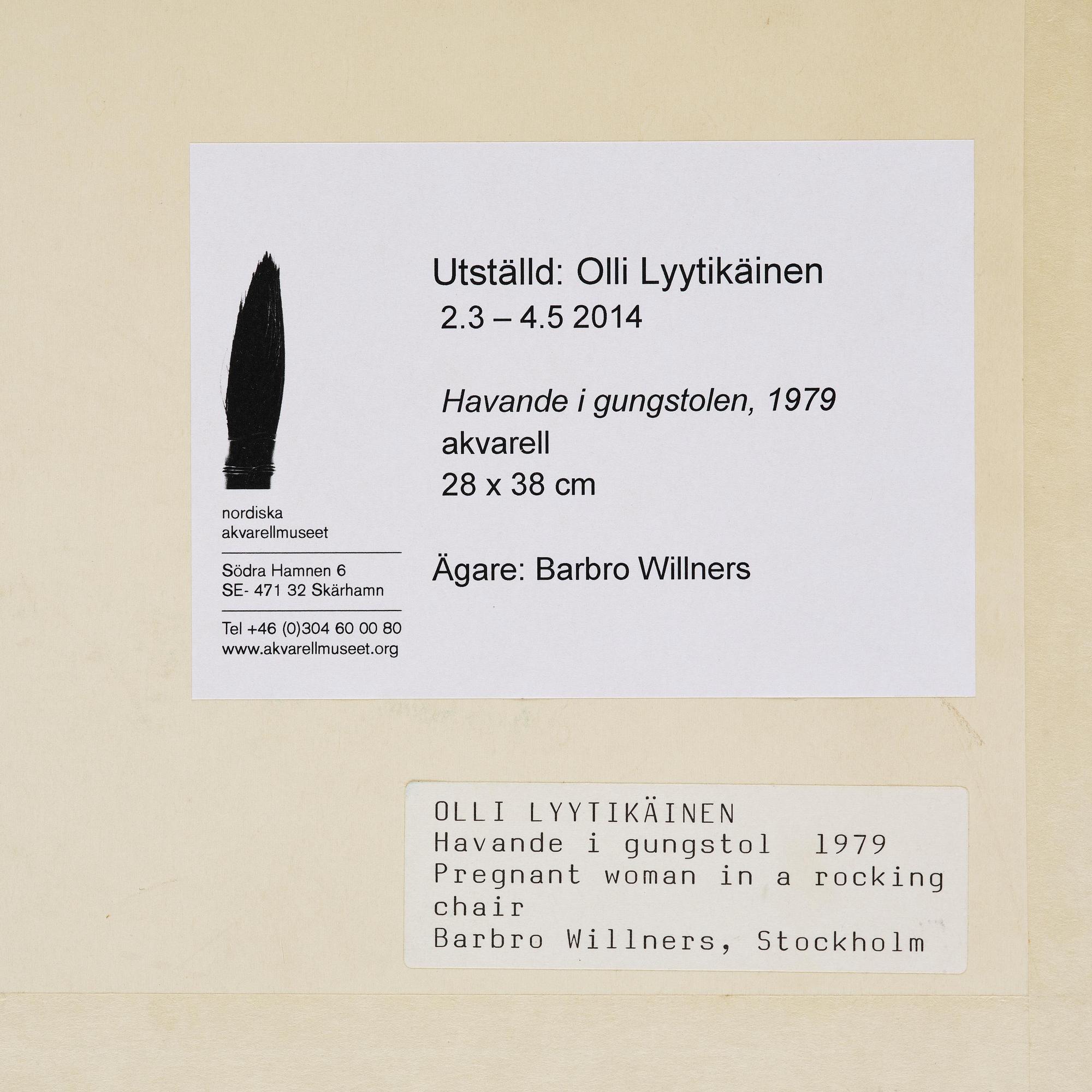 Olli Lyytikäinen, "Pregnant Woman in a Rocking Chair".