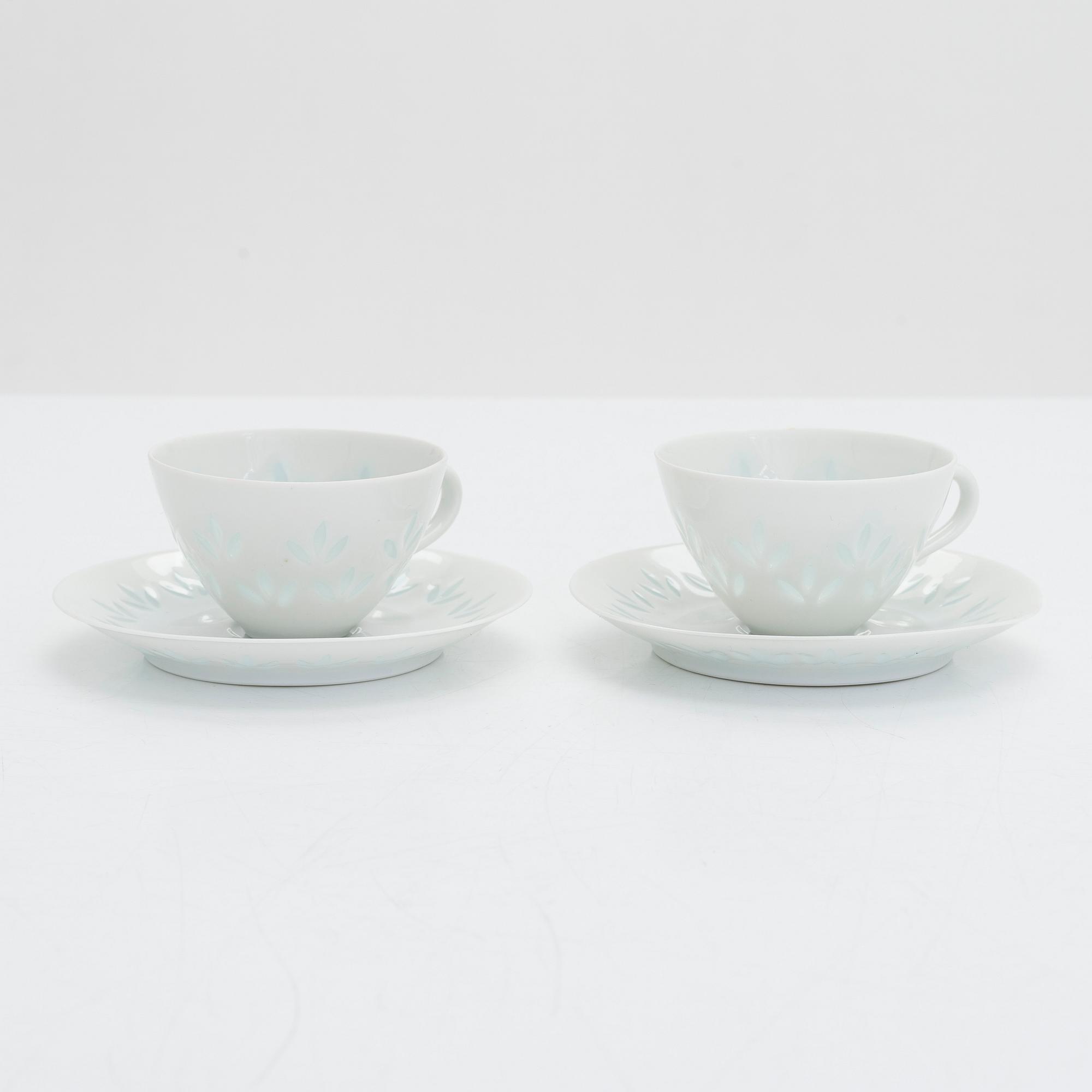 Friedl Holzer-Kjellberg, mockaservis, 24 dlr, risporslin, Arabia, Finland, 1900-talets mitt.