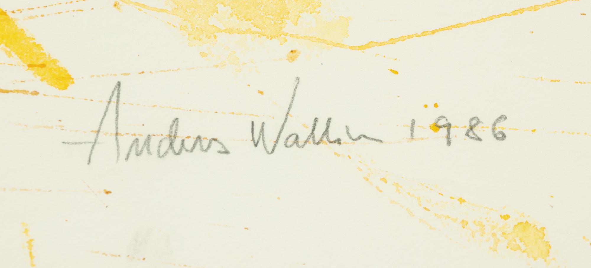 Anders Wallin, akvarell, signerad och daterad 1986.