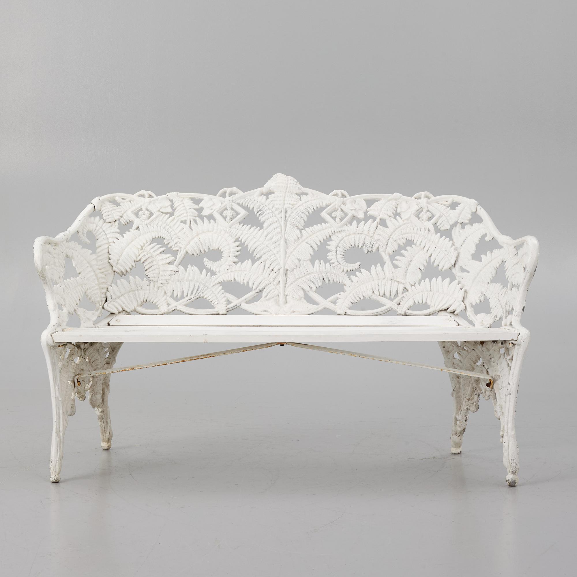 A garden sofa, Melins Metallgjuteri, Anderstorp, later part of the 20th century.