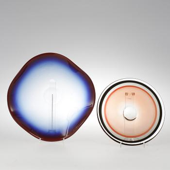 FAT, 2 stycken, glas, Sven Palmqvist, Orrefors.
