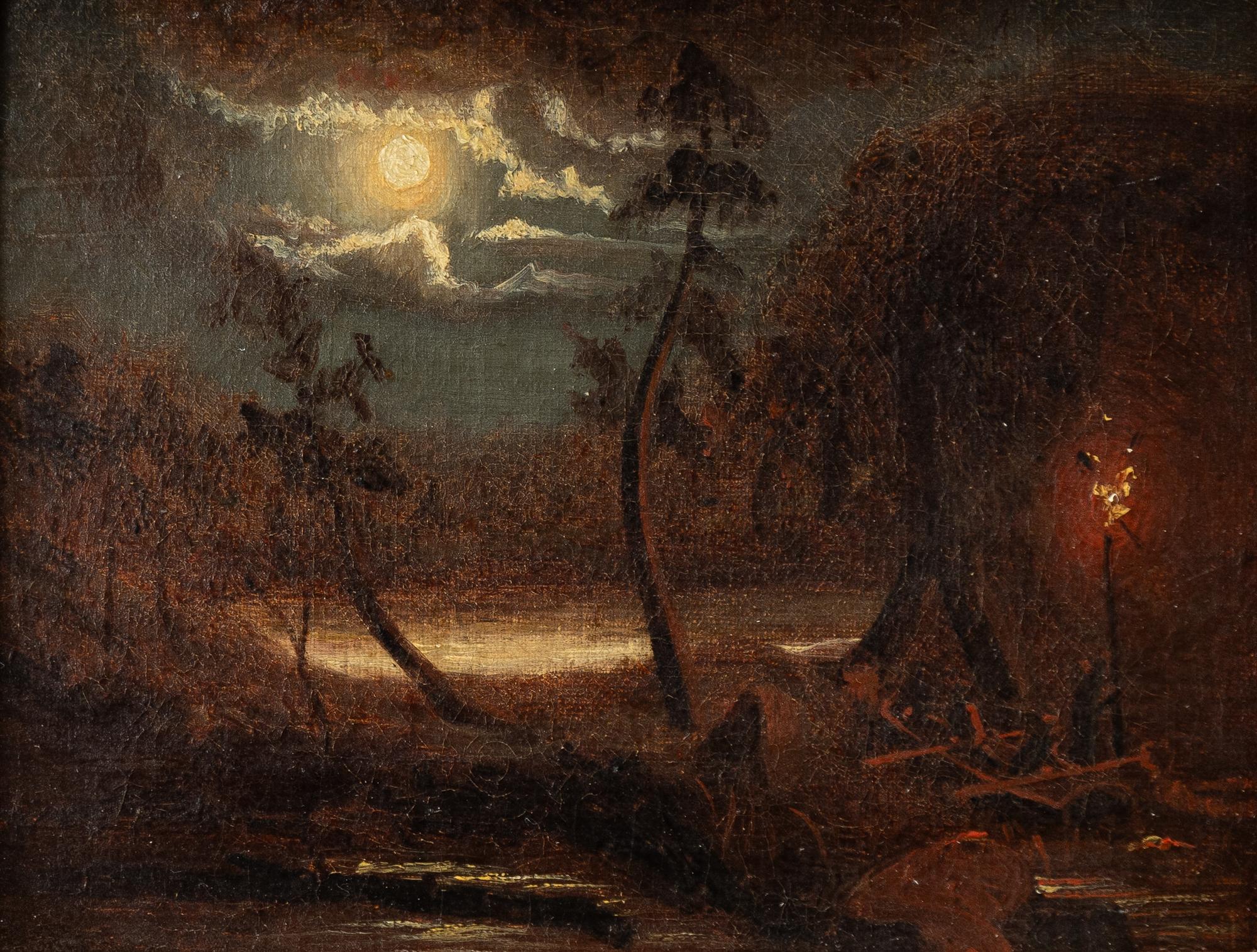 Marcus Larsson, tillskriven, Månbelyst landskap.