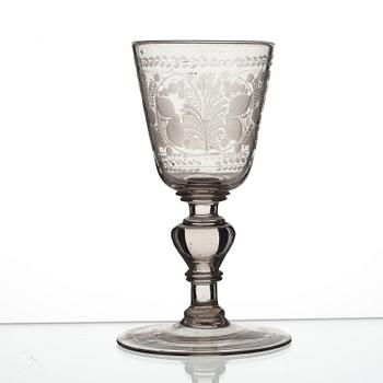 A engraved goblet, presumably Russian, 18th Century.