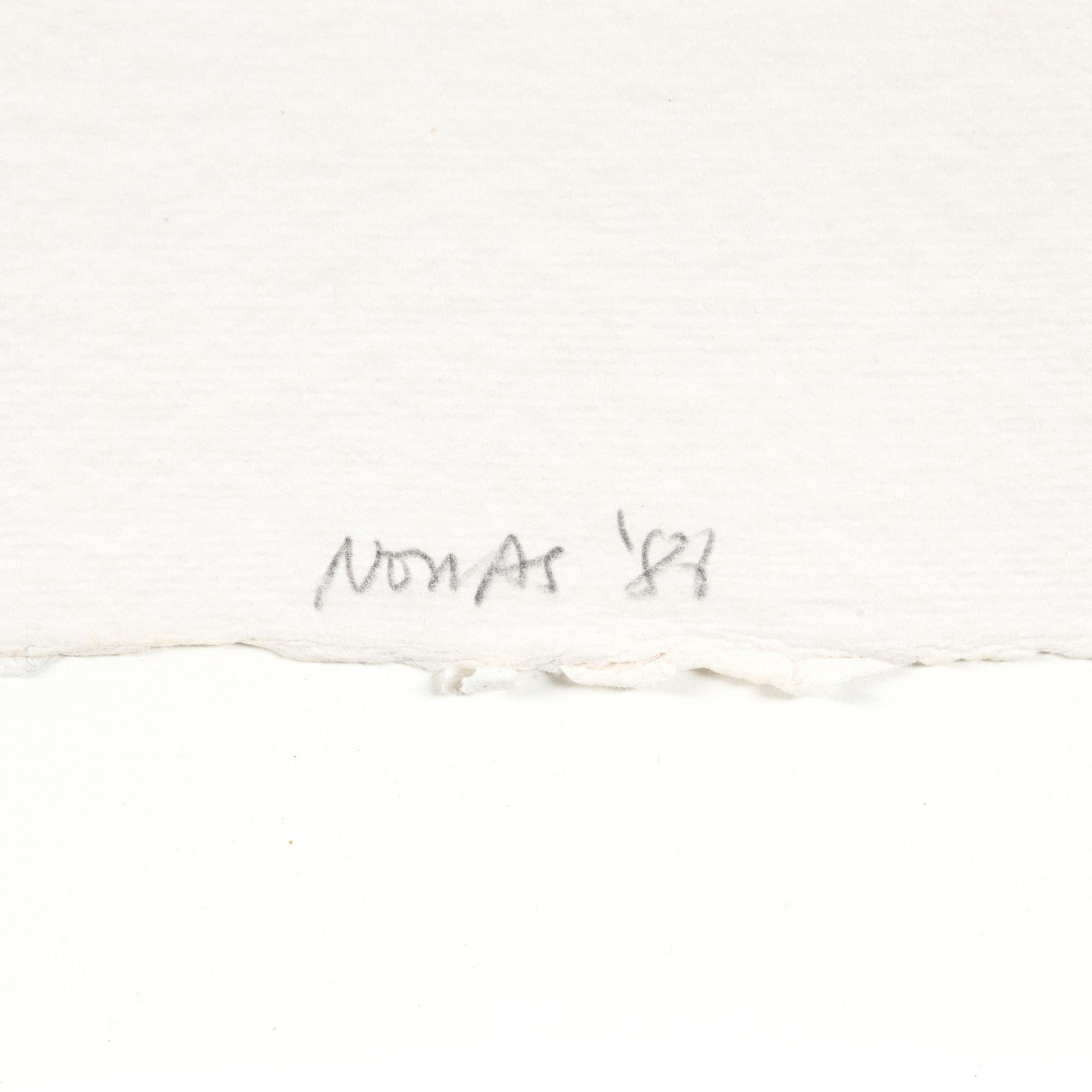 RICHARD NONAS, mixed media on paper, signed Nonas '87.