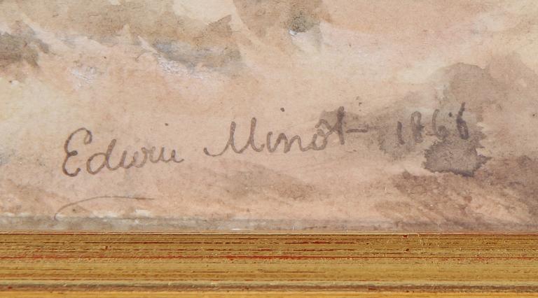 EDWIN MINOT, akvarell, sign och dat "1866".