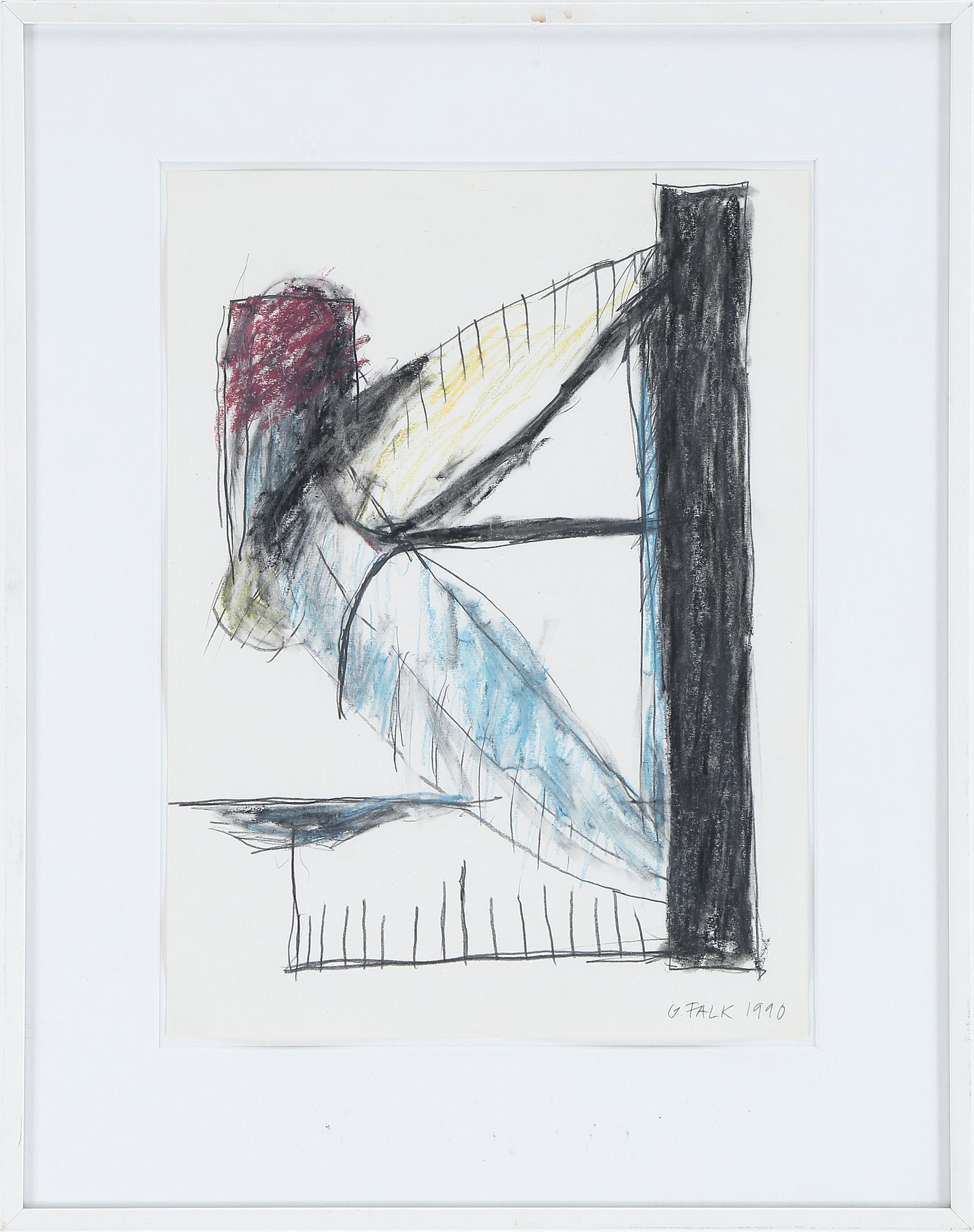 GUNNAR FALK, blandteknik på papper, signerad
och daterad 1990.