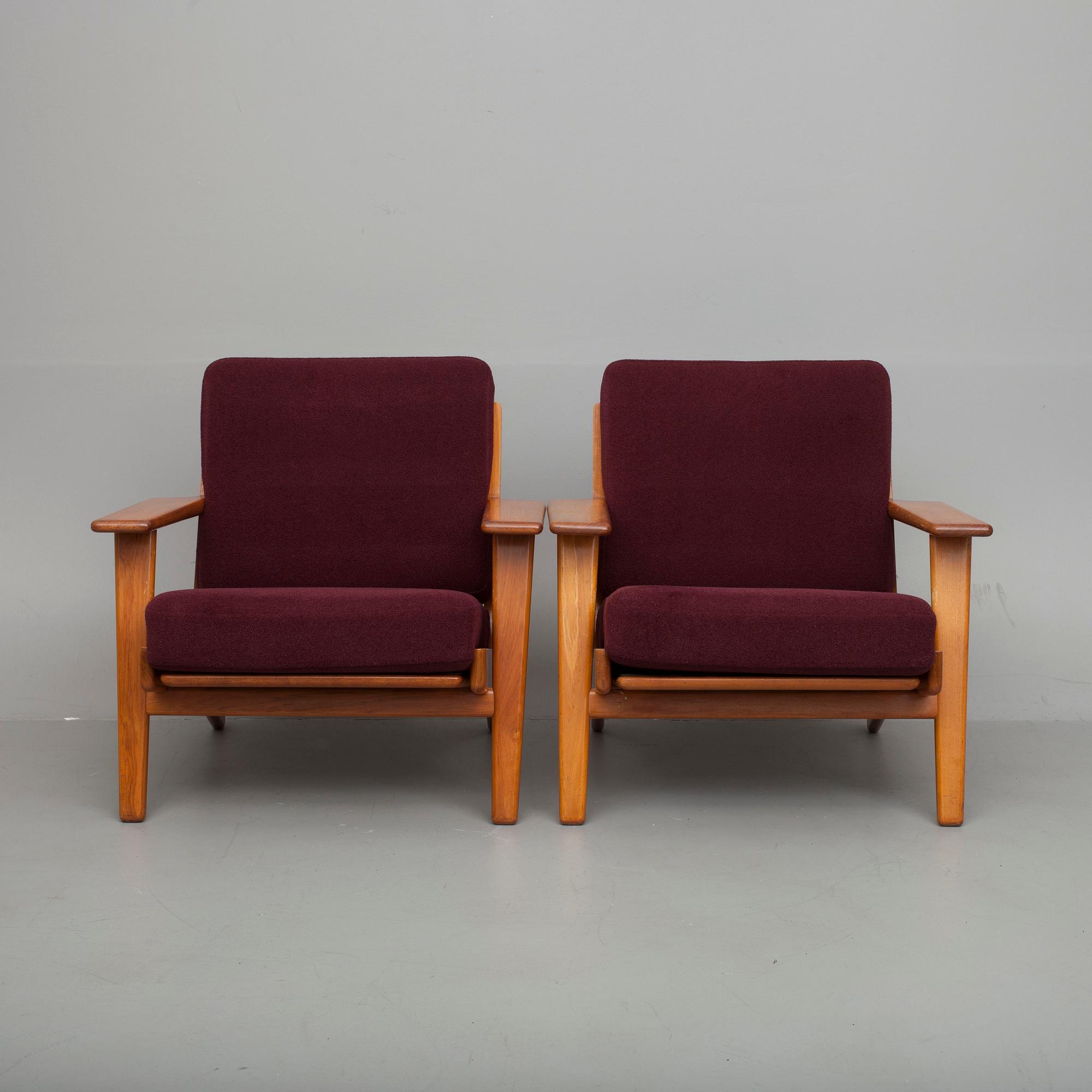 FÅTÖLJER, ett par, "GE-290", Hans J Wegner, Getama, Danmark, 1900-talets andra hälft.