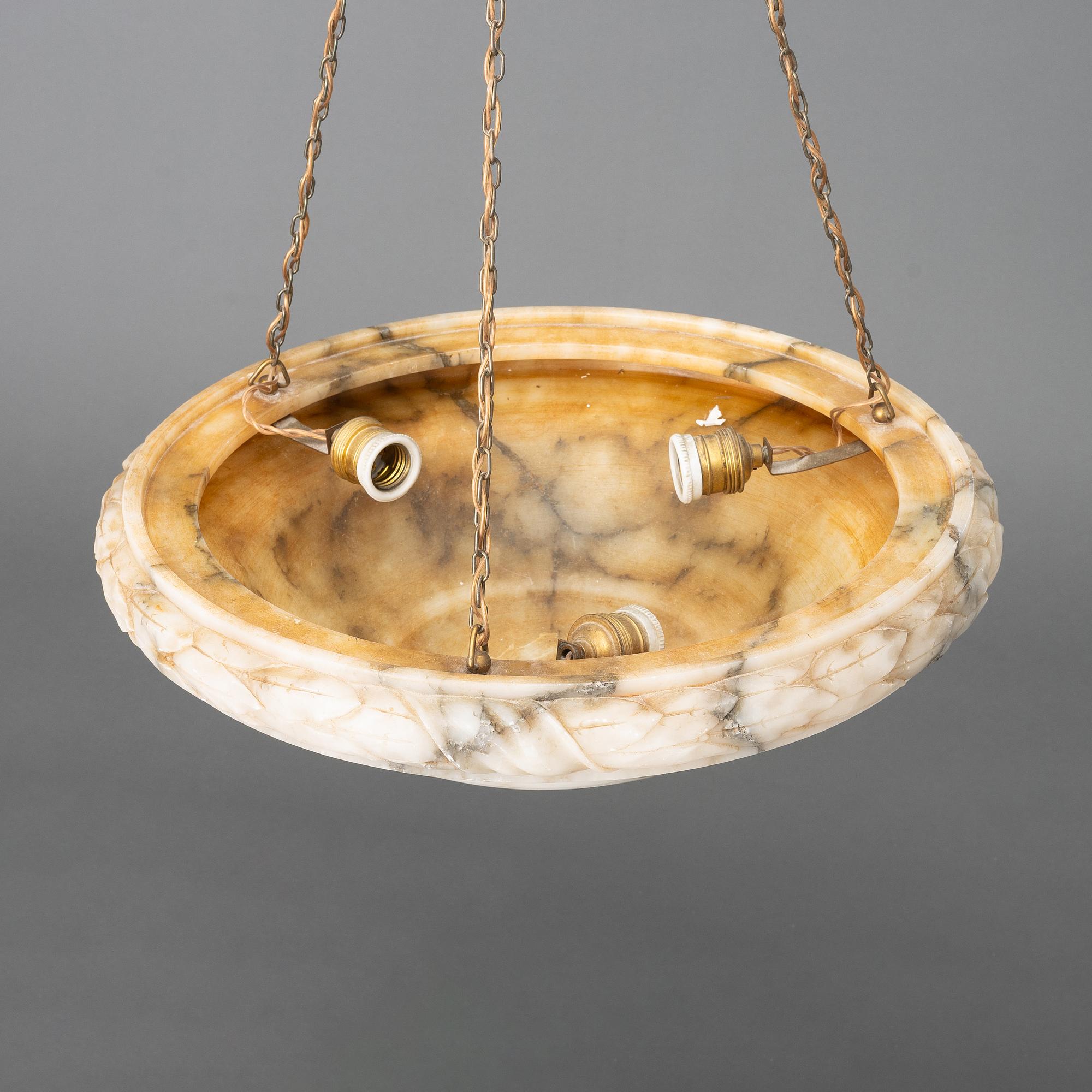 An alabaster ceiling lamp, 1920s.