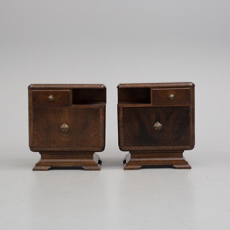 A pair of first half of the 20th century bedside tables.