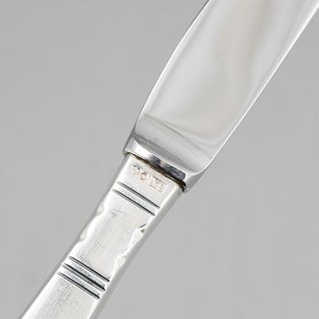 Jacob Ängman, 37 silver knives, model 'Rosenholm', GAB.