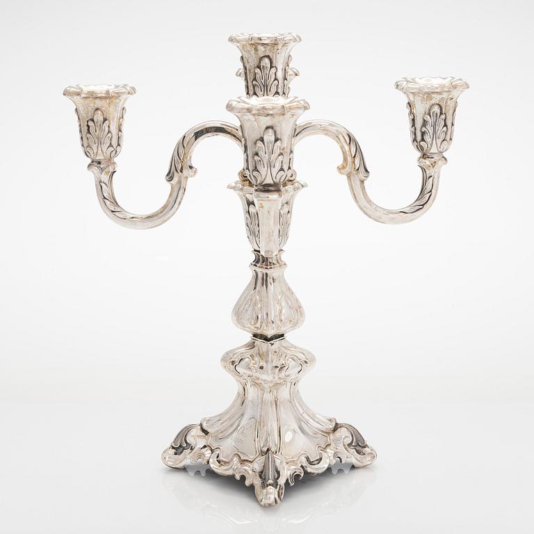 Kandelaber, silver, Auran Kultaseppä Oy, Åbo 1975-76.