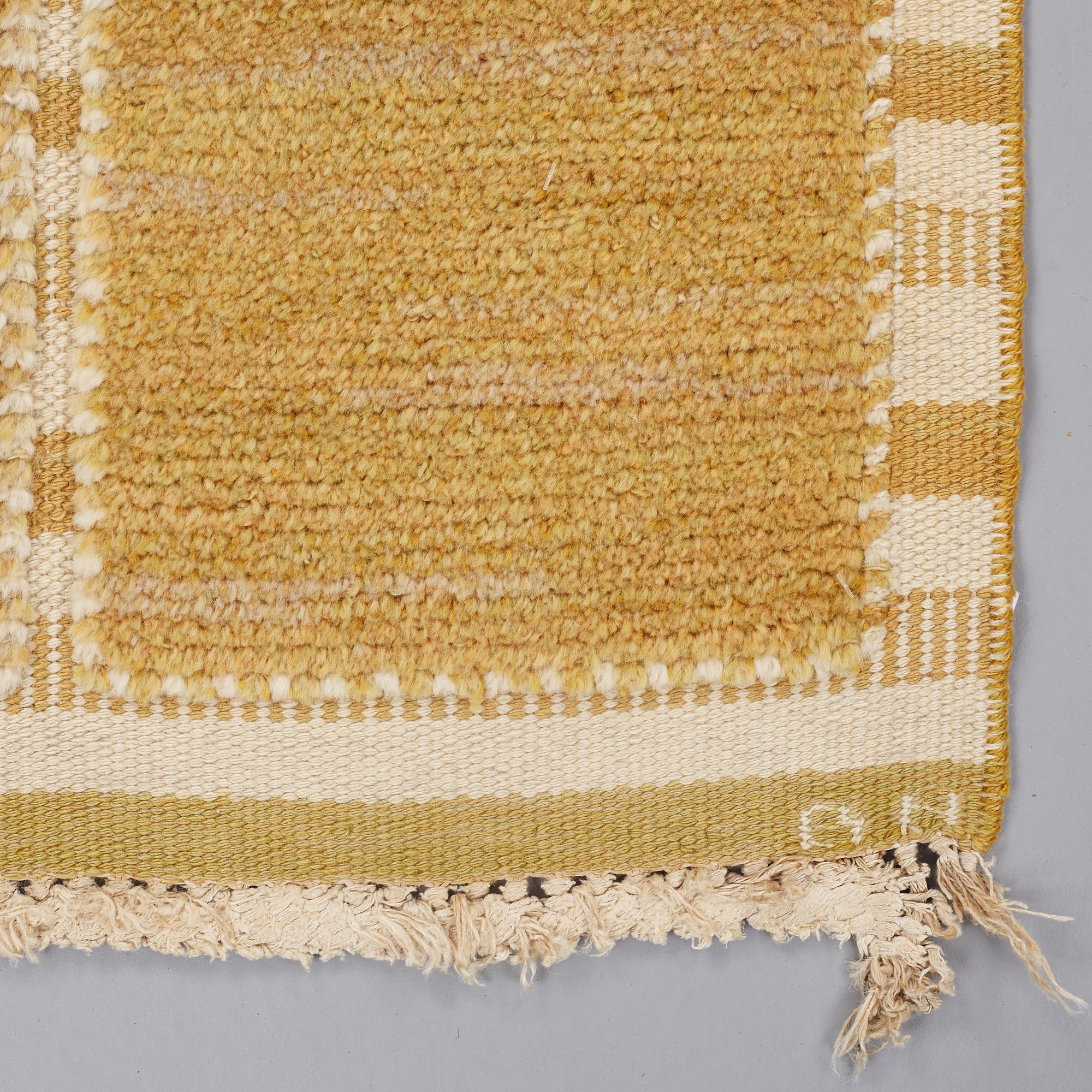 Barbro Nilsson, MATTO, "Gyllenrutan", knotted pile in relief, ca 251,5 x 175,5 cm, signed AB MMF BN.