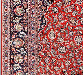 Carpet, Keshan, semi-antique, signed, 439 x 316 cm.