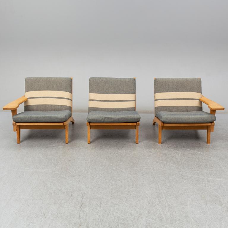 HANS J WEGNER, soffa/ fåtöljer, 3 delar, "GE 375",  Getama.