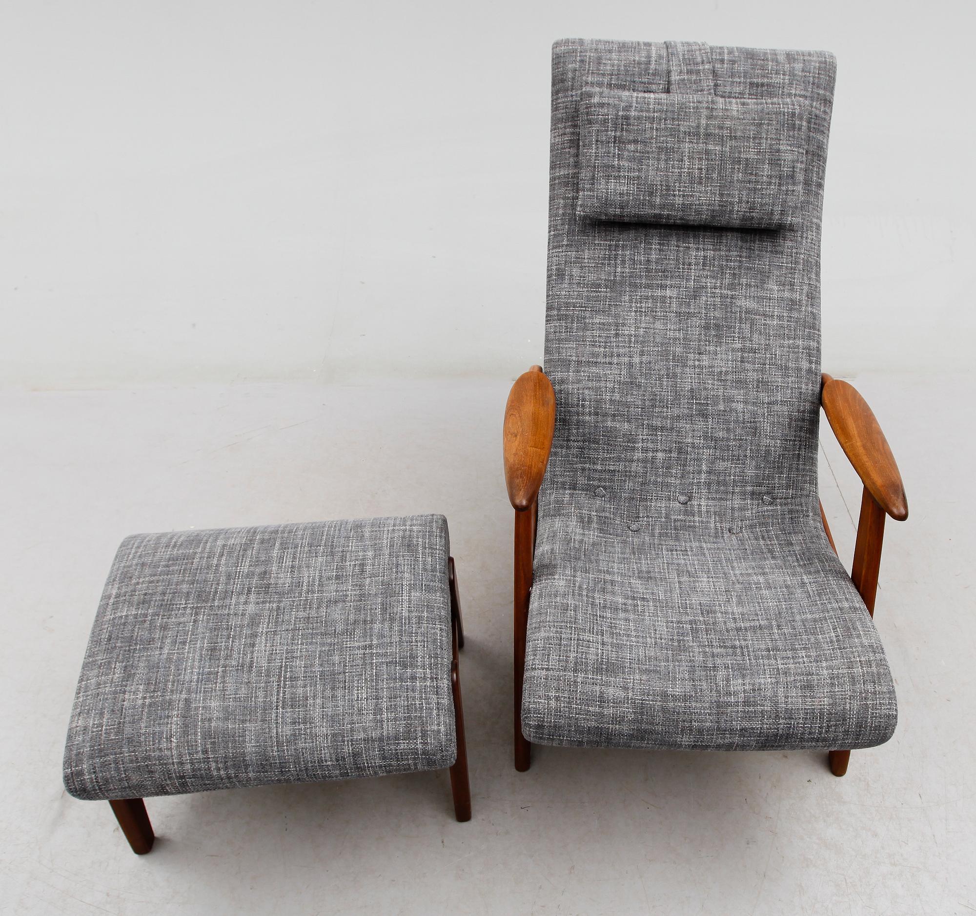 FÅTÖLJ OCH FOTPALL, 1900-talets andra hälft.