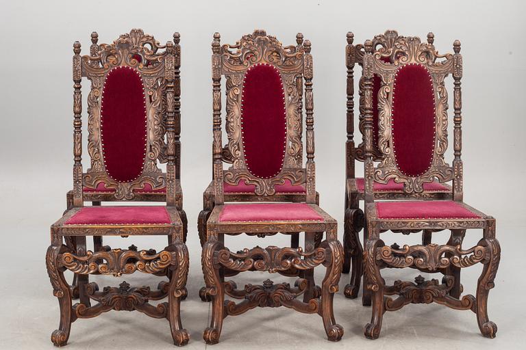 MATSALSMÖBLEMANG, 16 delar. Barockstil, 1900-talets mitt.