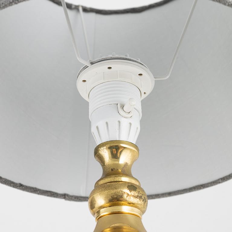 A pair of brass table lights, Nybro Armaturfabrik, 1970's.