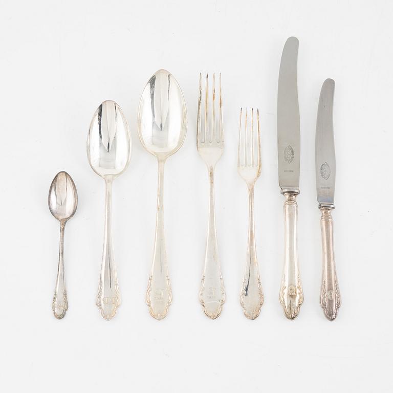 Bestickservis, 119 delar, silver, "Haga", mestadels Skandia Silver-& Nysilver Ab, Stockholm, 1933-1951.