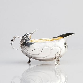 A Swedish parcel-gilt silver cream-jug, mark of Daniel Lundström, Stockholm 1764.