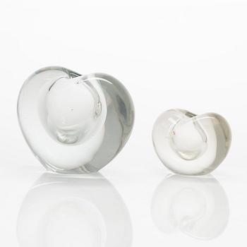 Timo Sarpaneva, Two glass objects "Heart". Iittala.