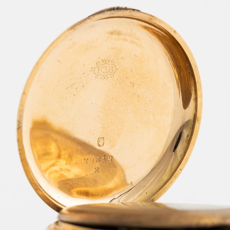Pocket watch, 18K gold, 37 mm.