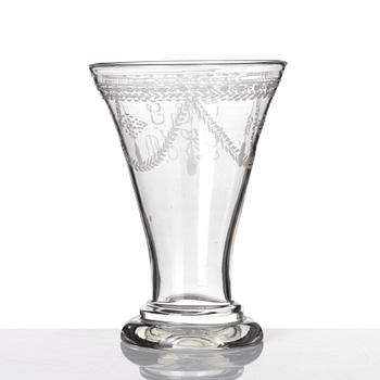 A late Gustavian glass beaker probably from Cedersberg glass manufactory, circa 1800.