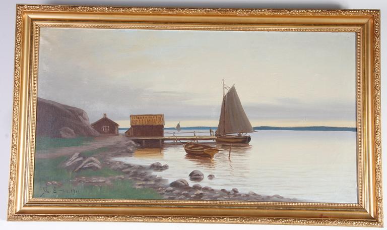 SANDSTRÖM, THERESIA. Olja på duk. Sign o dat -1911.