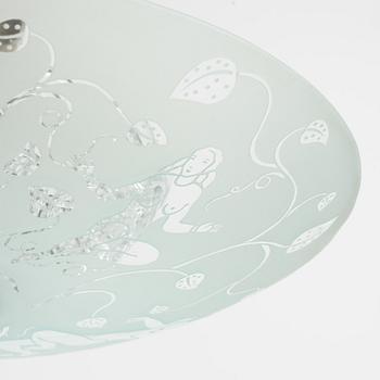 Edward Hald, a model 'HD 8581' ceiling light, Orrefors, 1940's.
