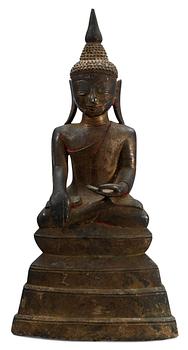 878. A Burmese bronze figure of Buddha, ca 1820/30's.