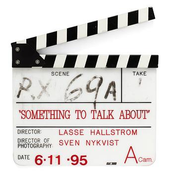 23. CLAPPER BOARD, from the movie "Something to talk about", USA 1995. Director: Lasse Hallström.