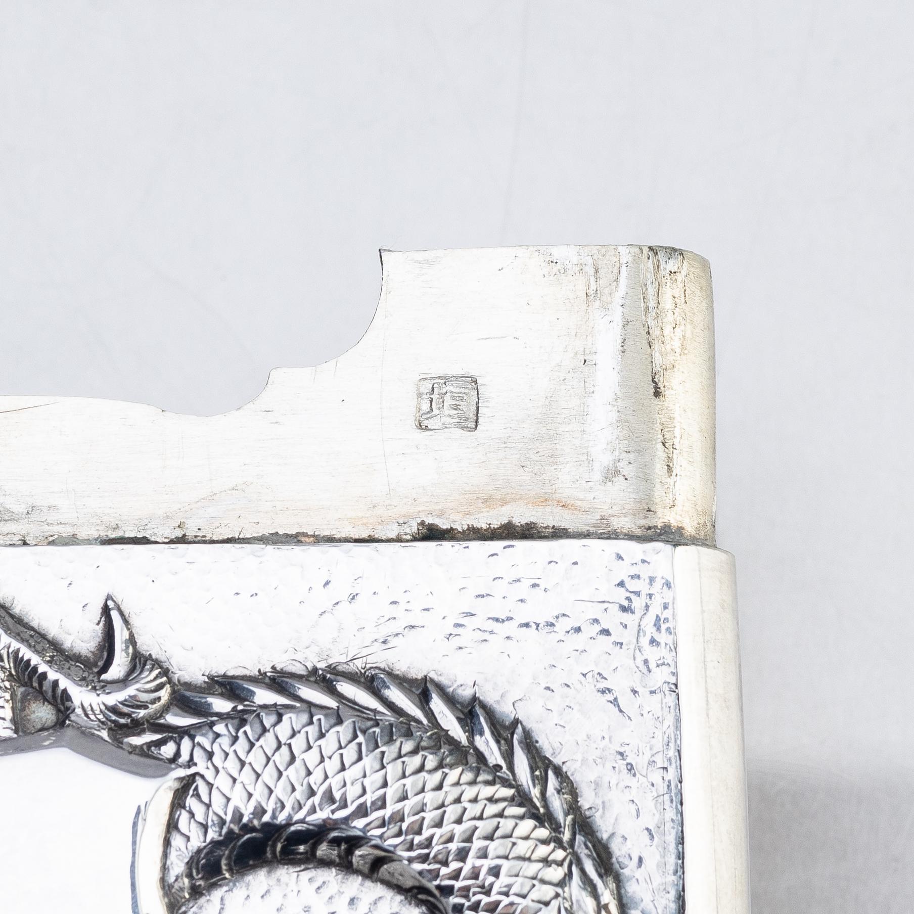 A Chinese Export silver calling card case, early 20th century.