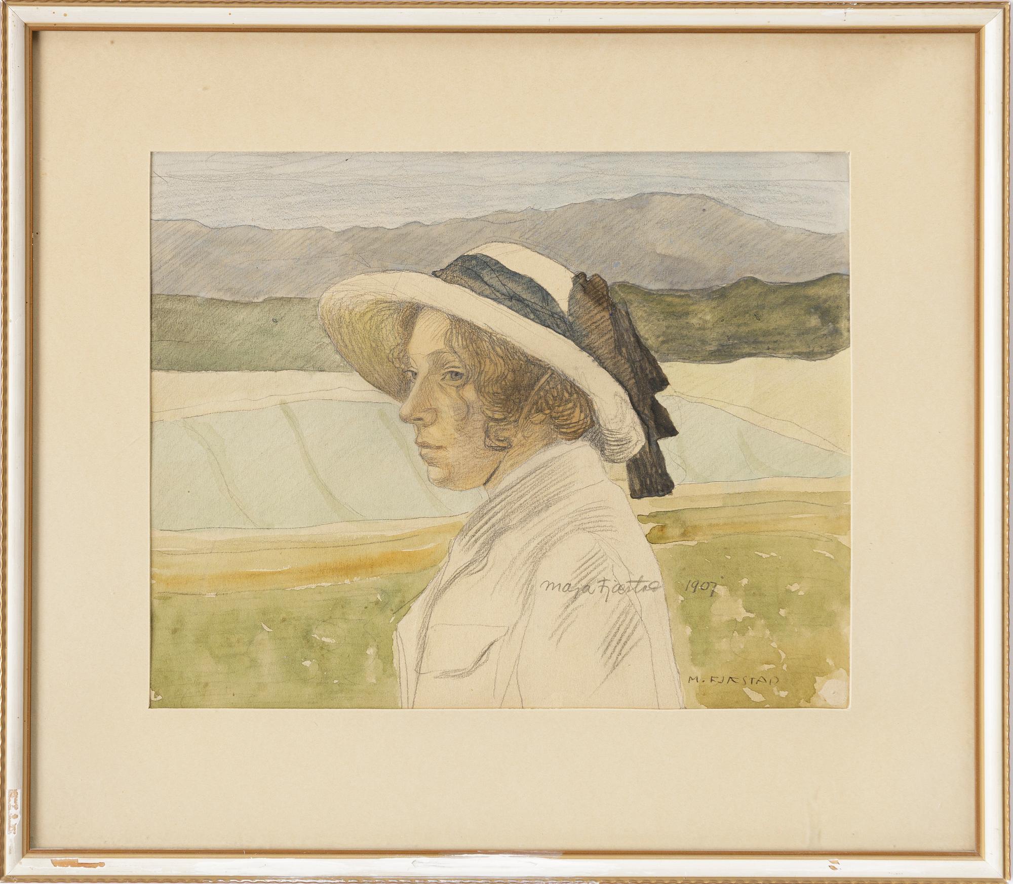 Maja Fjaestad, Portrait of Maja Hallén, née Lindström (the artist's sister).