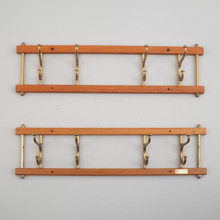 A pair of 'Dekorativ' coat hangers, Skoglunds metallgjuteri, Anderstorp, 1950's/60's.