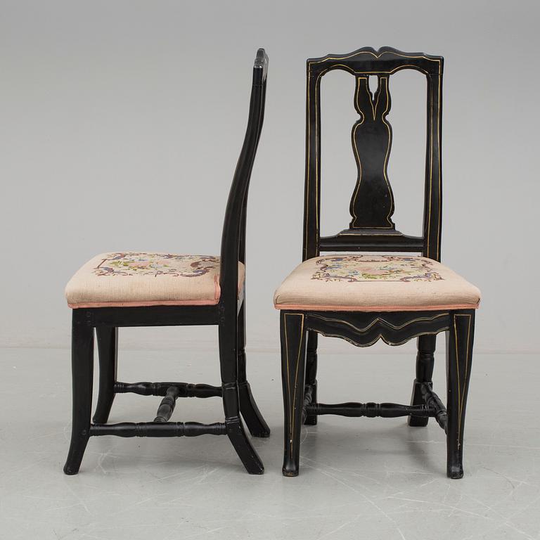 STOLAR, ett par, barockstil, 1800-tal.
