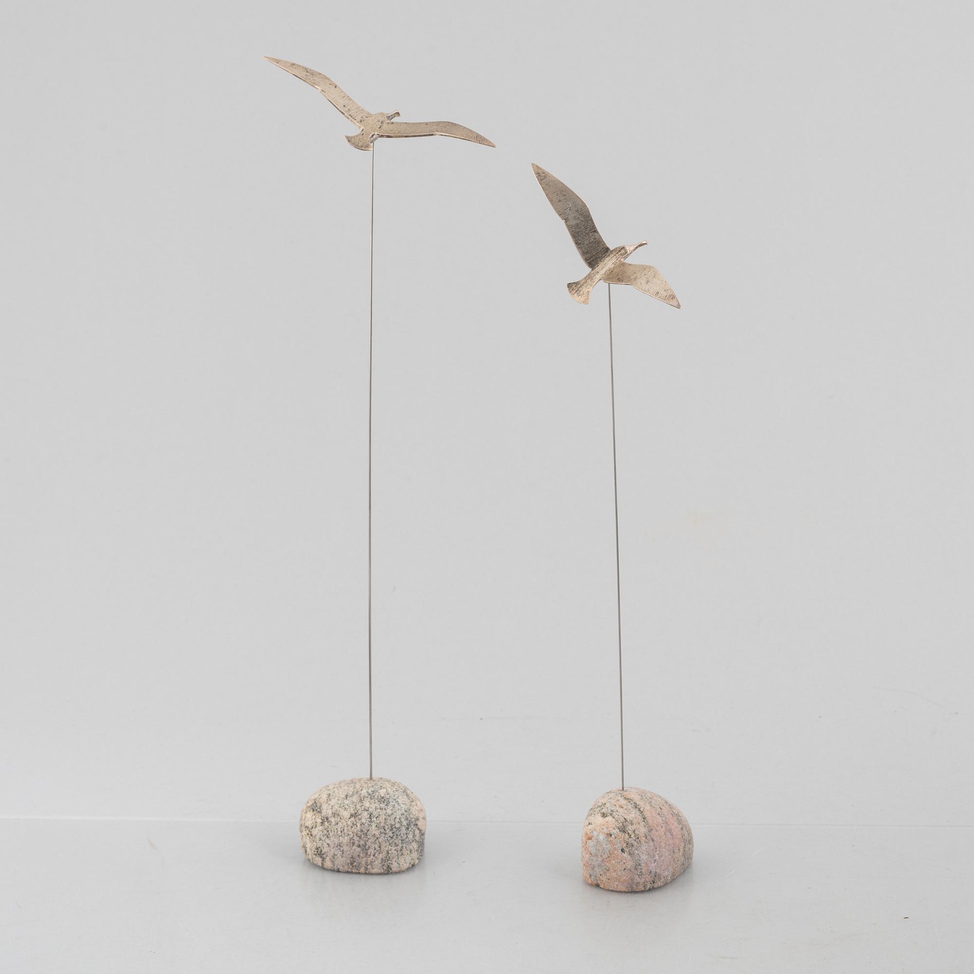 Rey Urban, two sterling silver birds, Stockholm 1996-1999.