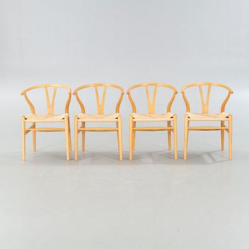 Four 21st century "Wishbone" armchairs by Hans J Wegner for Carl Hansen & Søn, Denmark.