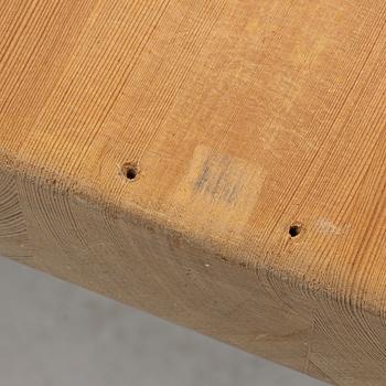 A dining table, trestle table, pine, Krogenes Möbler, Norway, mid-20th century.