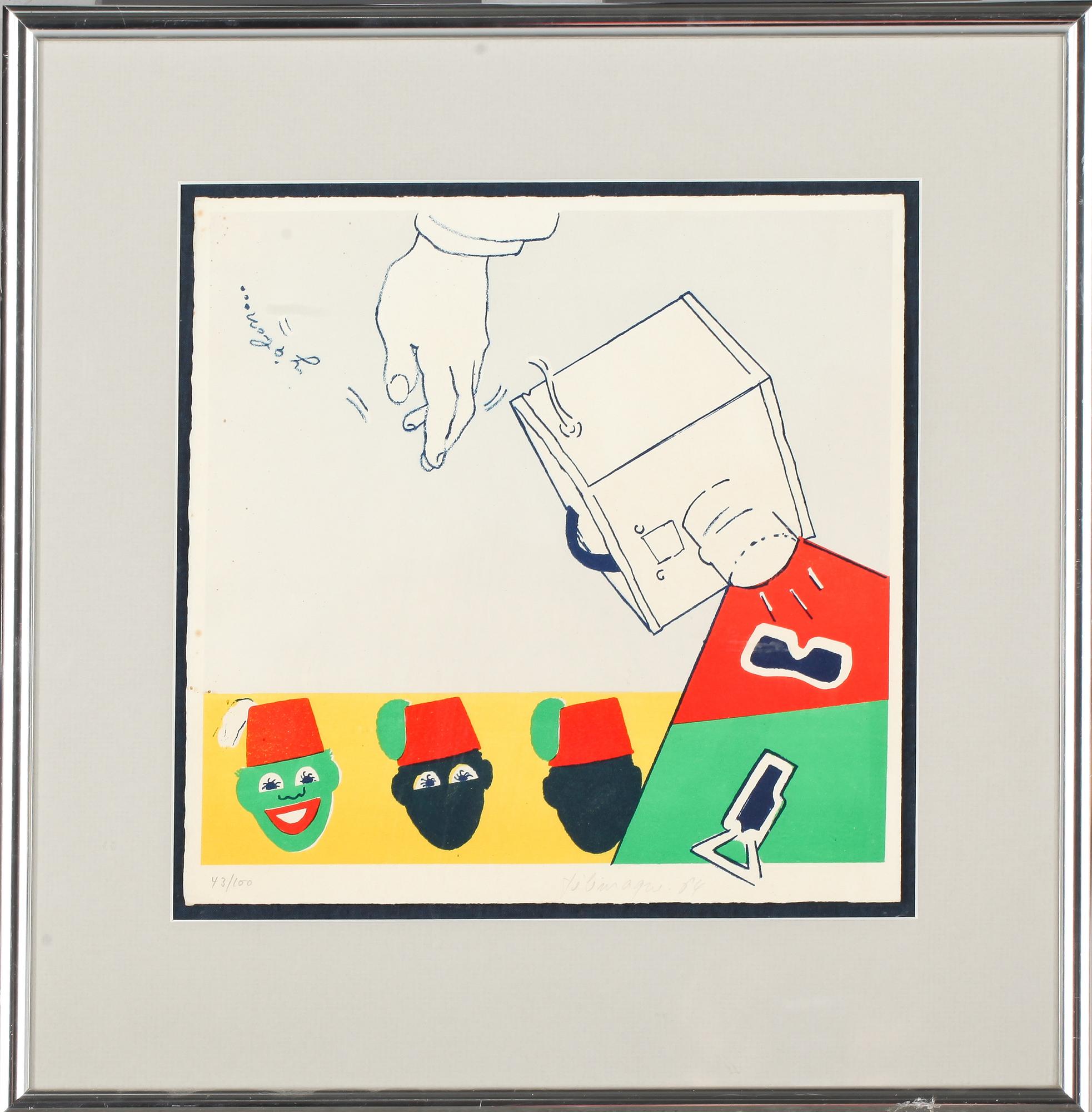 HERVÉ TÉLÉMAQUE, litografi, signerad, daterad -64 och numrerad 43/100.