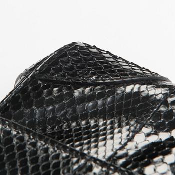 CLUTCH, Ralph Laurent, a black snakeskin embossed shoulder bag / clutch bag, Ralph Lauren.